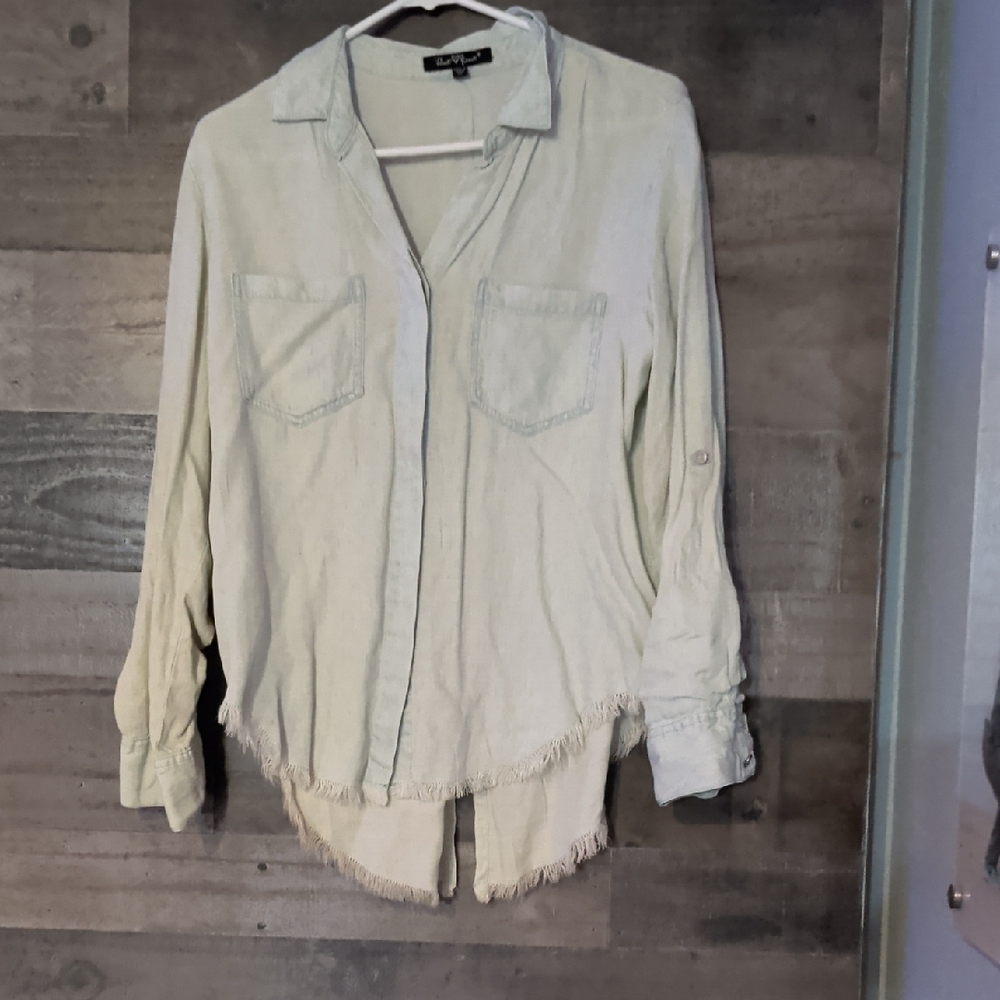 Velvet Heart Mint Button-Up Blouse